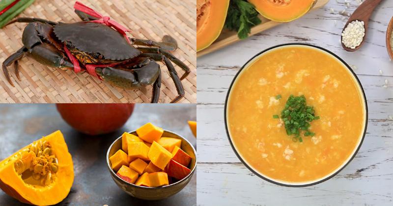 Một bát cháo cá hồi nấu với bí đỏ cho bé ăn dặm, trang trí đẹp mắt